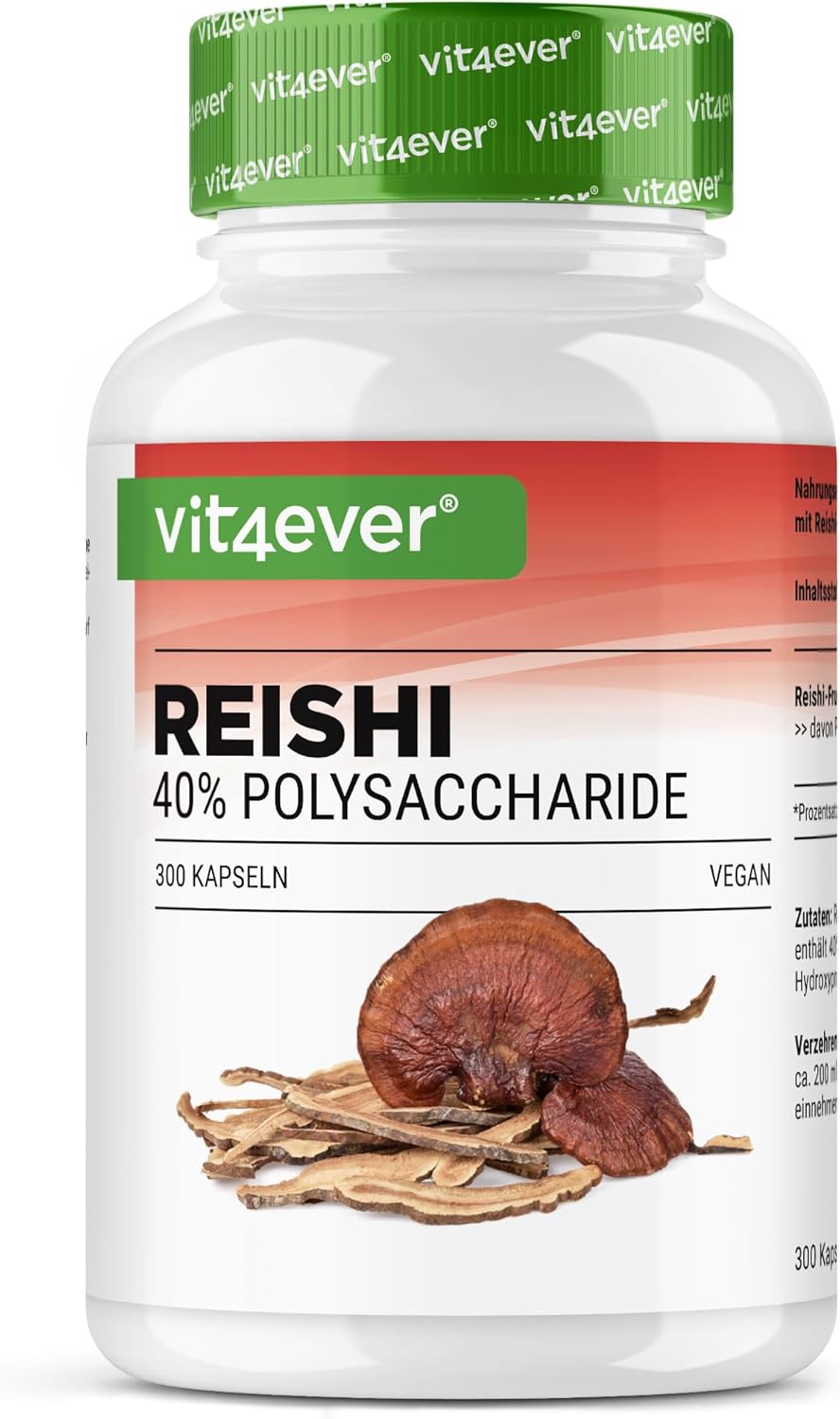 Reishi Intenso svampe-ekstrakt, 650 mg (40% polysakkarider), 180 kapsler, Vit4ever