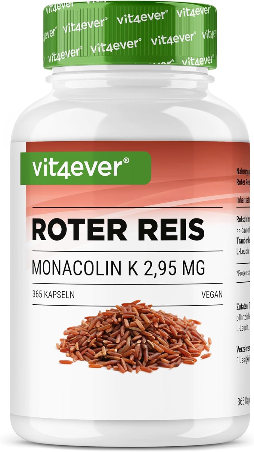Rød risekstrakt, 365 kapsler, Vit4ever (rød gærris)