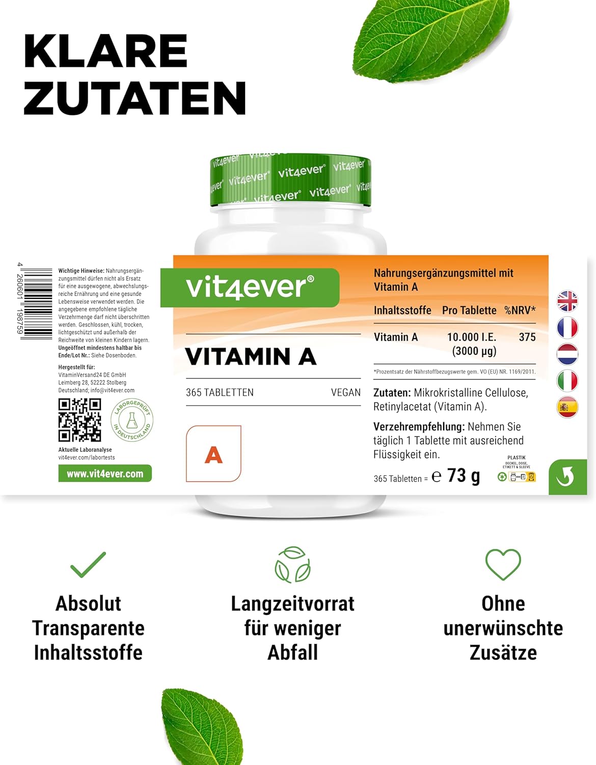 A-vitamin (Retinylacetat) 365 tabletter