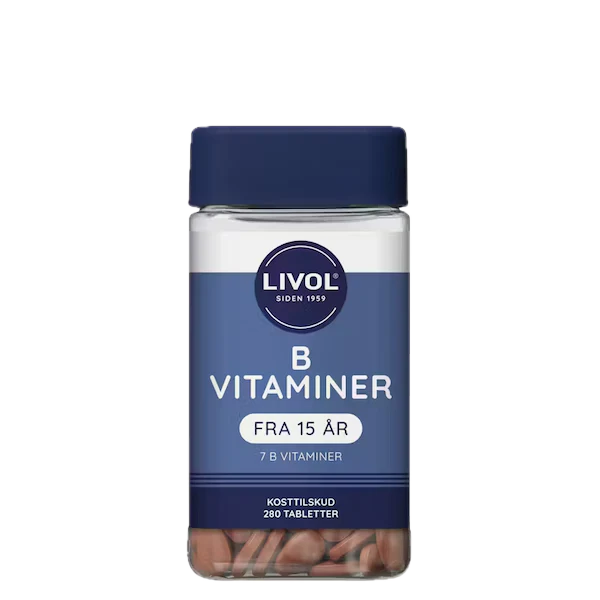 B-kompleks, 7 B-vitaminer, 280 tabletter, Livol