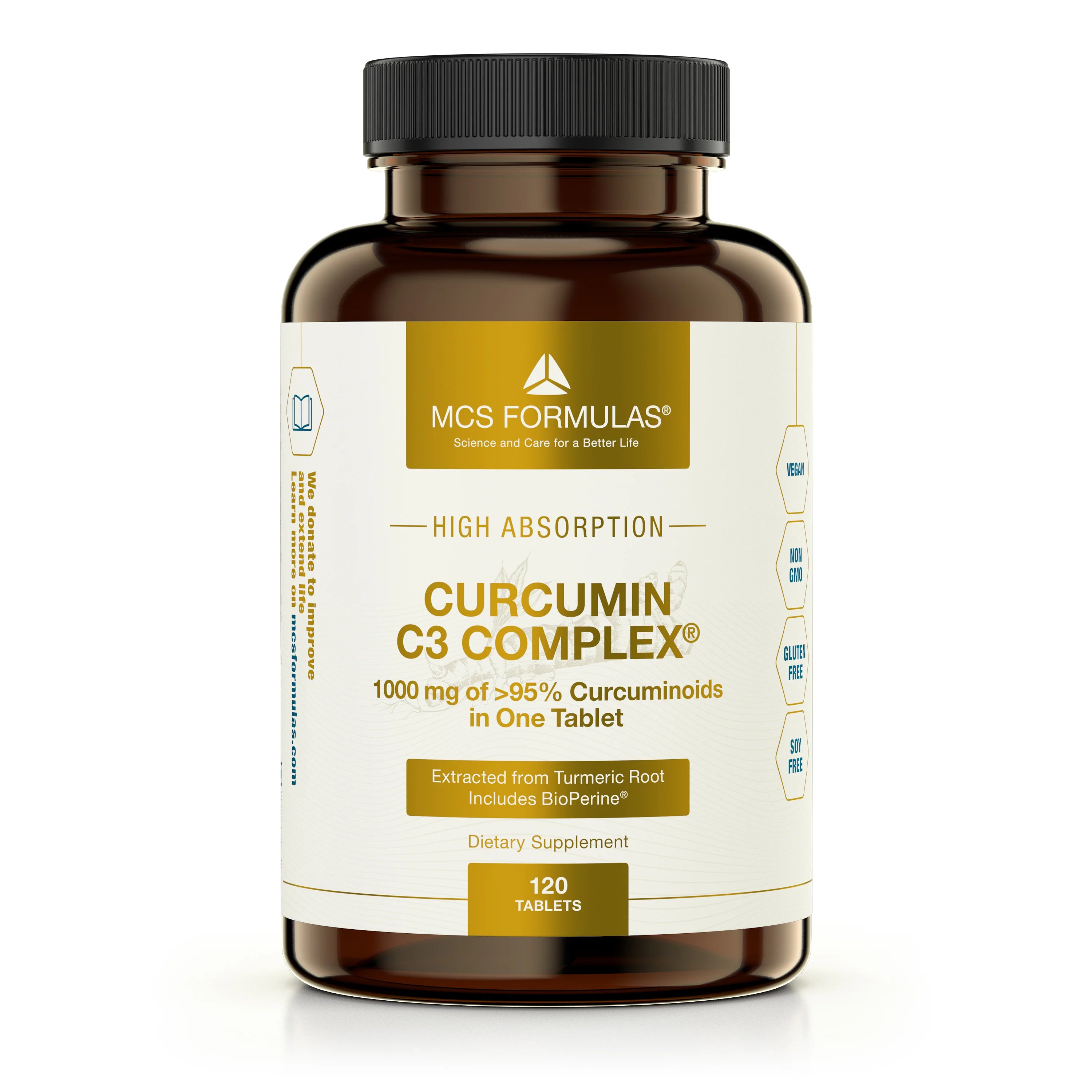 Gurkemejeekstrakt C3, 1000 mg (95% curcuminoider), 120 tabletter, MCS Formulas