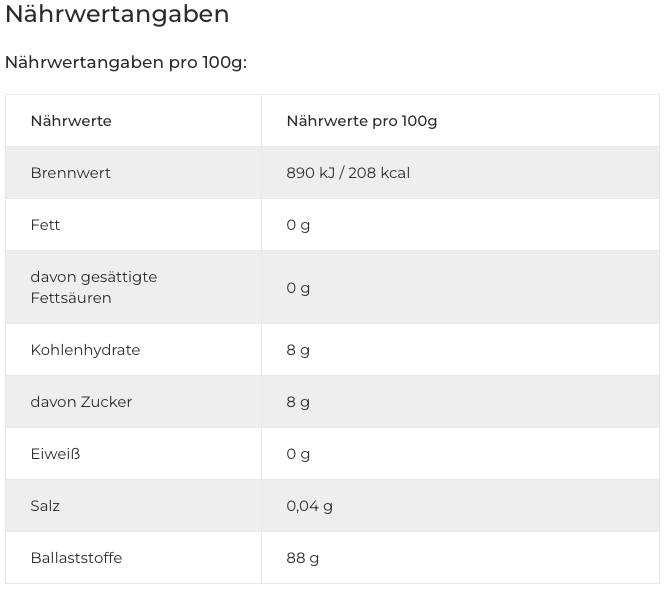 Inulin-Præbiotika fra Cikorie, 1000 g pulver, RheinNatur