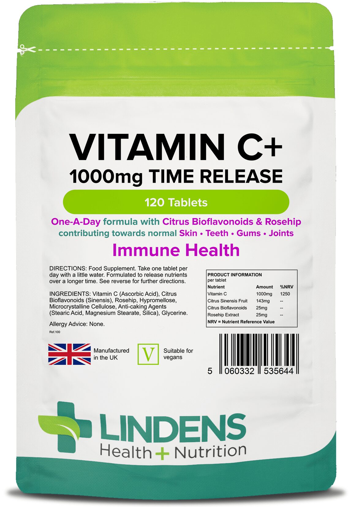 C-vitamin, DEPOT, 1000 mg, 120 tabletter, Lindens