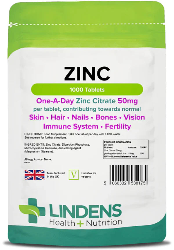 Zinkcitrat, 50 mg, 1000 tabletter, Lindens