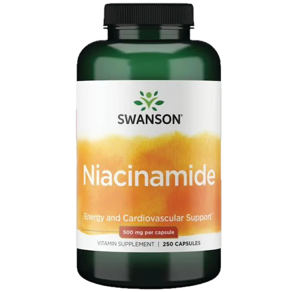 B3-vitamin (Niacinamid), 500 mg, 250 kapsler, Swanson