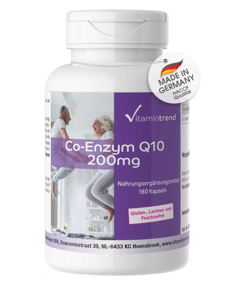 Coenzyme Q10, 200mg, højdosis, 180 capsules, VitaminTrend
