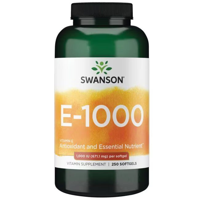 E-vitamin, 671.1 mg, 1000 IE, 250 softgels, Swanson