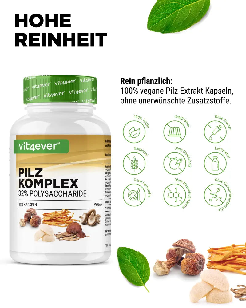 Svampekompleks, 750 mg, 180 kapsler, Vit4ever