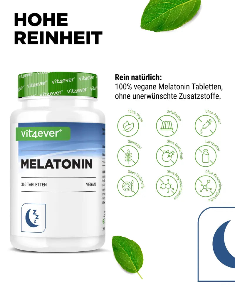 Melatonin, 1 mg, 365 tabletter, Vit4ever