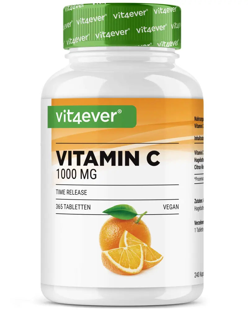C-vitamin, Time Relase 1000 mg, 365 tabletter, Vit4ever (Restordre ubestemt tid hos leverandør)
