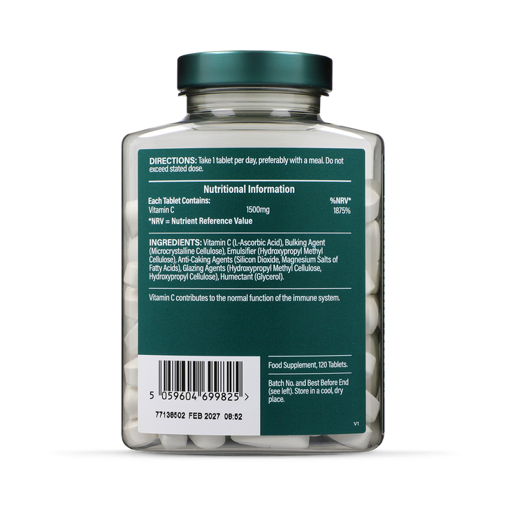 C-Vitamin, Time Release 1500mg, 120 tabletter, Super Strength, Holland & Barret