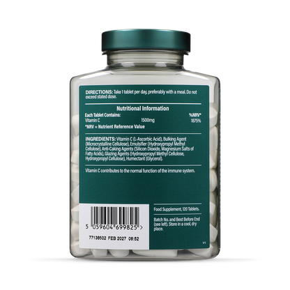 C-Vitamin, Time Release 1500mg, 120 tabletter, Super Strength, Holland & Barret