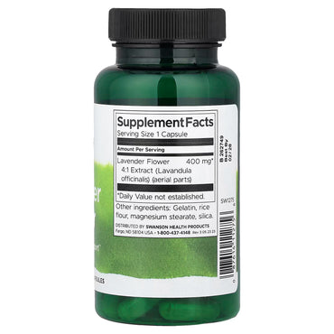 Full Spectrum Lavender Flower, 400 mg, 60 kapsler, Swanson
