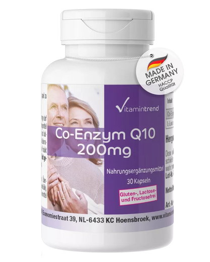 Coenzyme Q10, 200mg, højdosis, 30 capsules, VitaminTrend