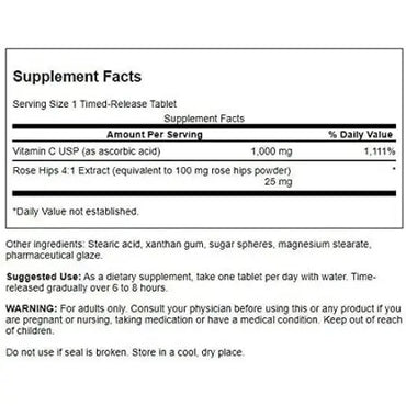 C-vitamin, Time Release, 1000 mg, 250 tabletter, Swanson