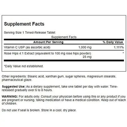 C-vitamin, Time Release, 1000 mg, 250 tabletter, Swanson
