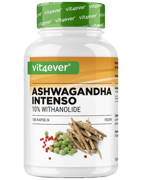 Ashwagandha Ekstrakt (10% withanolider) 750 mg, 180 kapsler, Vit4ever