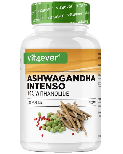 Ashwagandha Ekstrakt (10% withanolider) 750 mg, 180 kapsler, Vit4ever