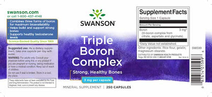 Bor (Triple Boron Complex) 3 mg, 250 kapsler, Swanson