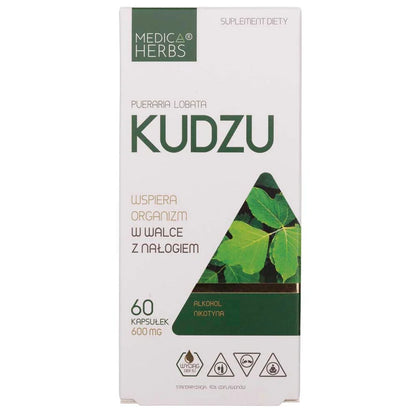 Kudzu-rod, 600 mg, 60 kapsler, Medica Herbs