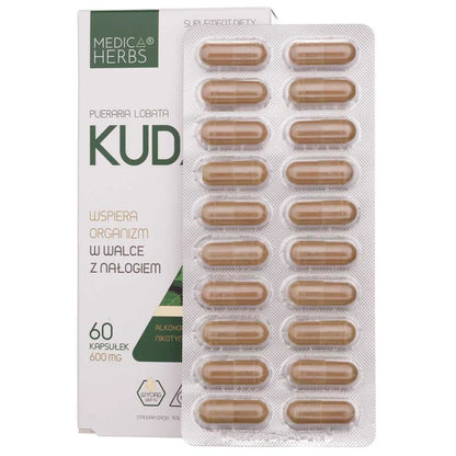 Kudzu-rod, 600 mg, 60 kapsler, Medica Herbs