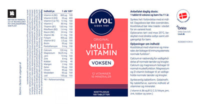 Multivitamin Voksen, 150 tabletter, Livol