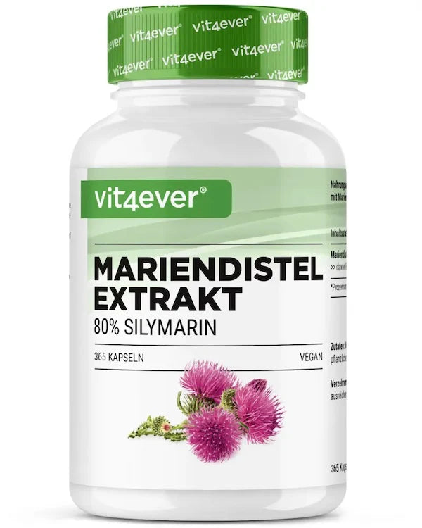Marietidsel (mælketidsel)-ekstrakt, 500 mg (80% silymarin), 365 kapsler, Vit4ever