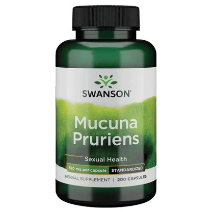 Mucuna Pruriens, 350 mg (15% L-DOPA), 200 kapsler, Swanson (fløjlsbønner)