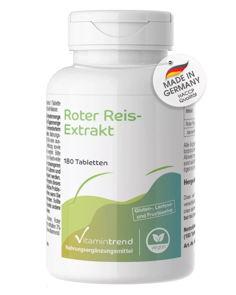 Rød ris ekstrakt, 180 tabletter med Monacolin K, VitaminTrend (gærris)