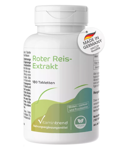Rød ris ekstrakt, 180 tabletter med Monacolin K, VitaminTrend (gærris)