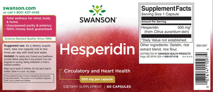 Hesperidin, 500 mg, 60 kapsler, Swanson