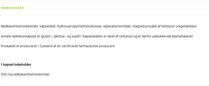Rødkløverekstrakt, 500 mg (40 mg isoflavoner), 120 kapsler, Avitale
