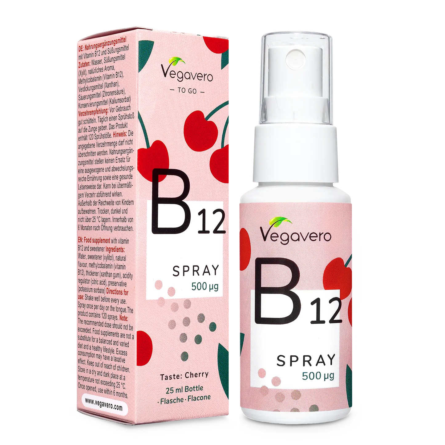 B-Vitamin B12, Spray, Vegavero (Hindbærsmag)