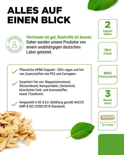 Astragalus, 700 mg (50% polysakkarider), 180 kapsler, rent Astragalus-ekstrakt, Vit4ever