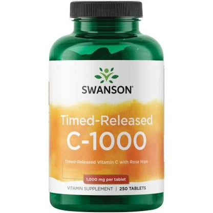 C-vitamin, Time Release, 1000 mg, 250 tabletter, Swanson