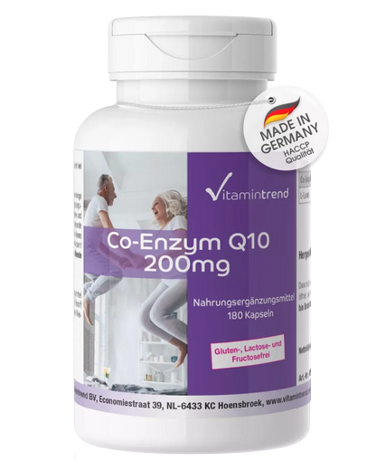 Coenzyme Q10, 200mg, højdosis, 180 capsules, VitaminTrend