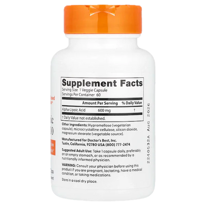 Alpha-Liponsyre (ALA) 600 mg, 60 kapsler