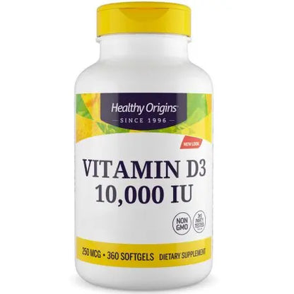 Vitamin D3, Depot, 10.000 IE, 360 Softgel, Healthy Origins