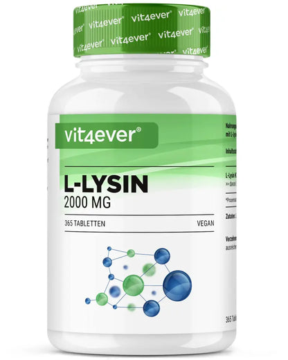 L-Lysin 2000, 1000 mg, 365 tabletter, vit4ever
