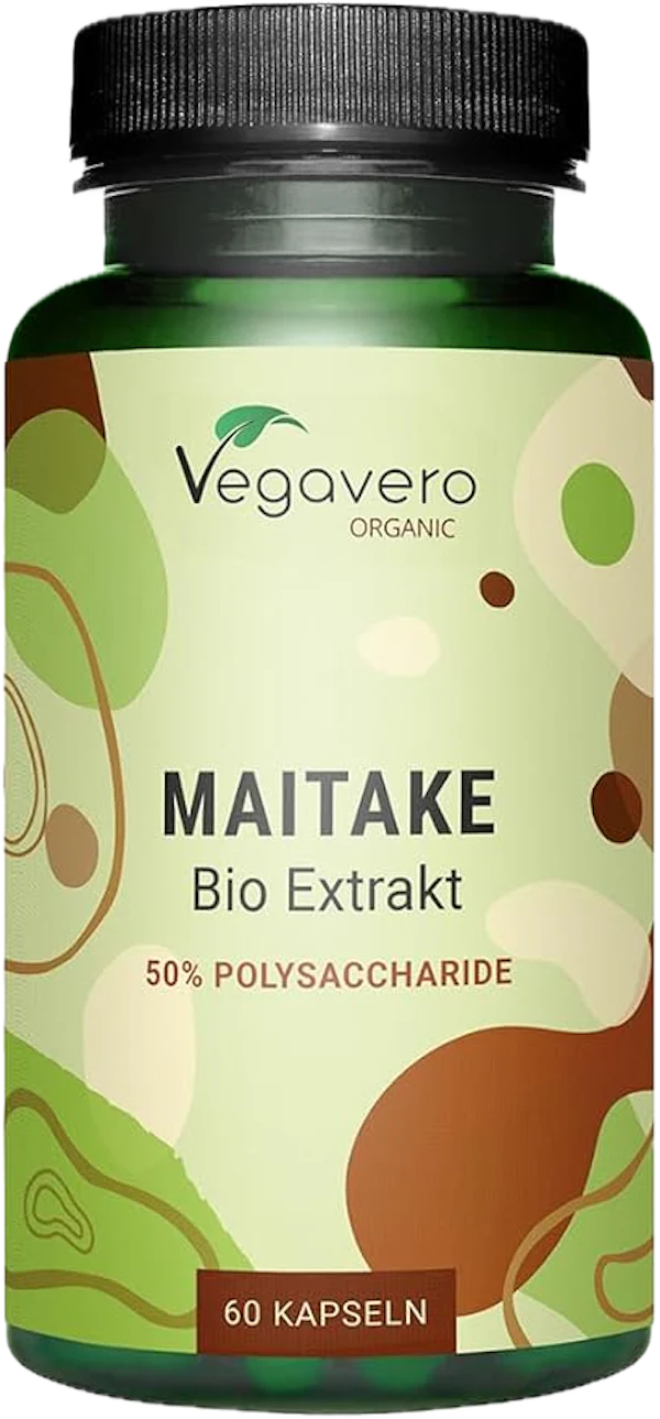 Maitake-ekstrakt 500 mg (50% polysakkarider), 60 kapsler, Vegavero
