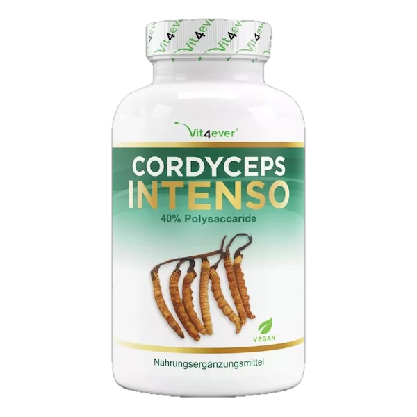 Cordyceps Intenso svampe-ekstrakt, 650 mg, 40% polysakkarider, 180 kapsler, Vit4ever