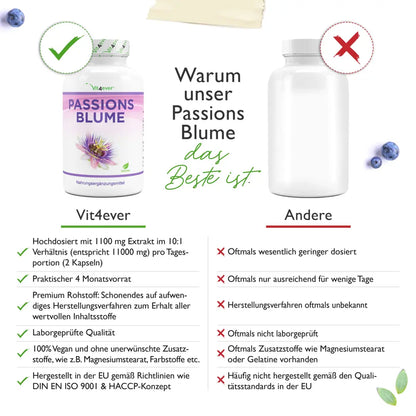 Passionsblomstekstrakt, 550 mg, 240 kapsler, Vit4ever