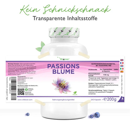 Passionsblomstekstrakt, 550 mg, 240 kapsler, Vit4ever