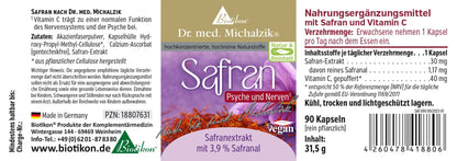 Safranekstrakt, 30 mg (3.9% safranal), 90 kapsler, Biotikon
