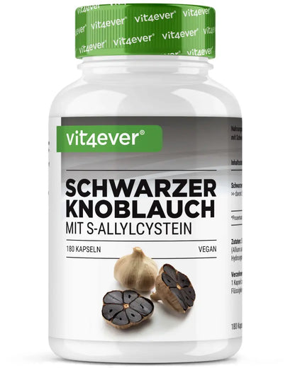 Sort hvidløgsekstrakt, 180 kapsler med 750 mg, Vit4ever