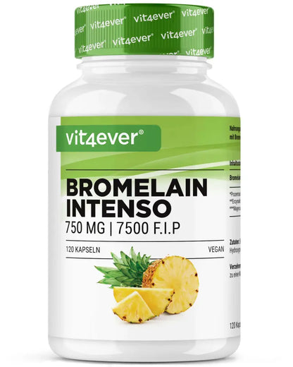 Bromelain, 750 mg (7500 F.I.P), 120 kapsler, Vit4ever
