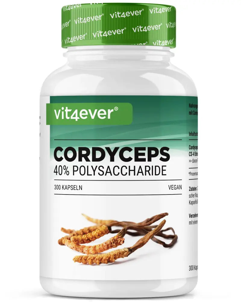 Cordyceps Intenso svampe-ekstrakt, 650 mg, 40% polysakkarider, 300 kapsler