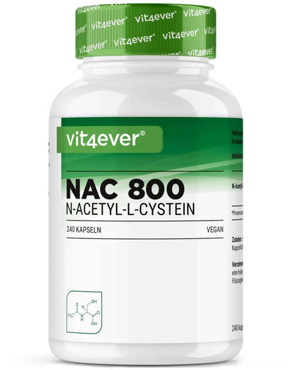 NAC (N-Acetyl-L-Cystein), 800 mg, 240 kapsler, Vit4ever