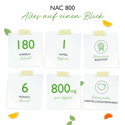 NAC (N-Acetyl-L-Cystein), 800 mg, 180 kapsler, Vit4ever