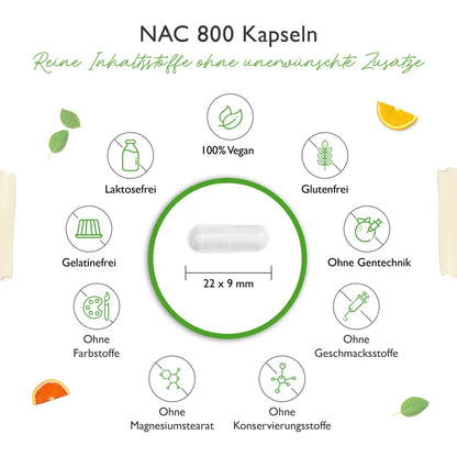 NAC (N-Acetyl-L-Cystein), 800 mg, 180 kapsler, Vit4ever